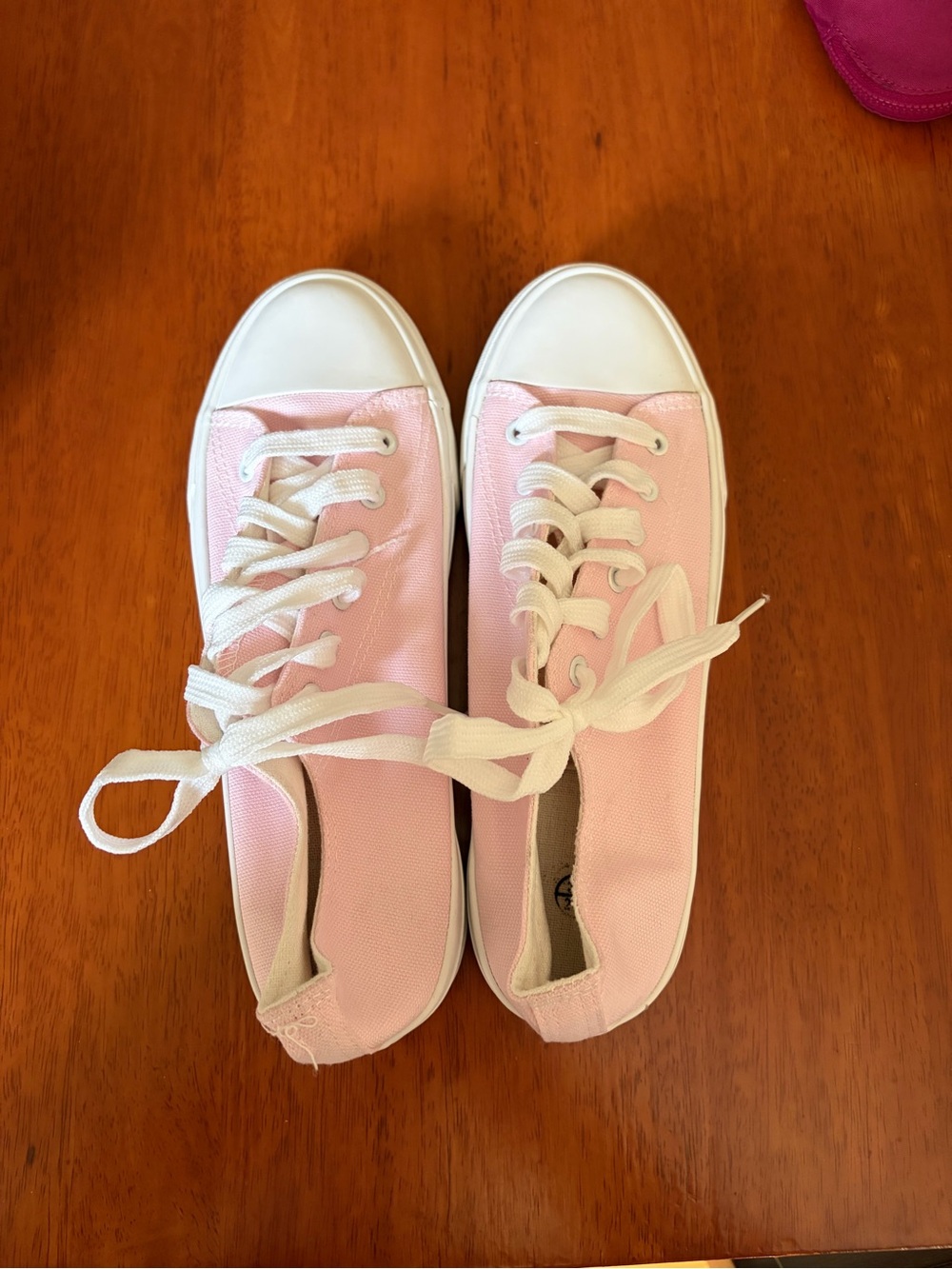 Casual Pink Canvas Women's Sneakers